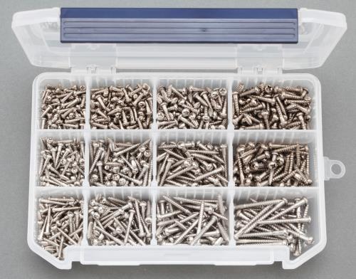ESCO(エスコ) 2.7-3.8mm ナベ頭木ねじセット(ステンレス) EA949EJ-6