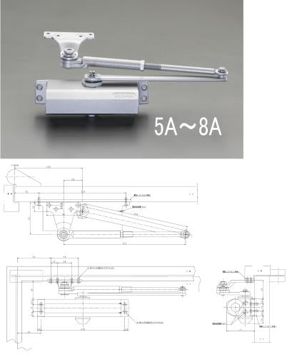日本ドアーチェック製造(NEWSTAR) 85kg以下 ドアクローザー(パラレル型/シルバー) P-184