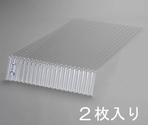 アイリスオーヤマ(IRIS OHYAMA) 1220x655mm ポリカ先曲り波板(クリアー/2枚) NIPC軒先曲り