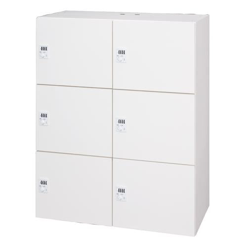 ダイシン工業 900x450x1140mm 2列・3段ロッカー(ダイヤル錠付) L945-11PLD-W