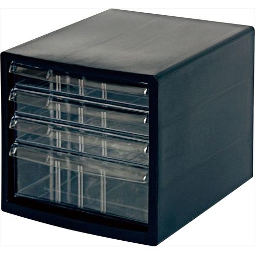 ナカバヤシ 278x350x258mm/浅3・深1段 レターケース(黒) A4E-S4B