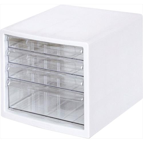 ナカバヤシ 278x350x258mm/浅3・深1段 レターケース(白) A4E-S4W