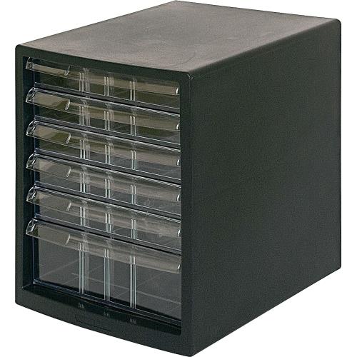 ナカバヤシ 278x350x345mm/浅5・深1段 レターケース(黒) A4E-SC6