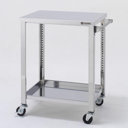 東製作所 750x600x800mm/100kg ワゴン(二段/ステンレス製) WG2-750H