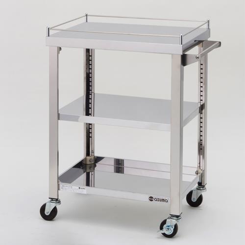 東製作所 600x450x800mm/100kg ワゴン(三段/ステンレス製) 4GWG3-600K