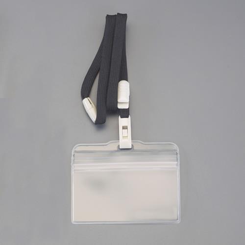 ライオン事務器(LION) 吊り下げチャック式名札(ストラップ付/黒) 29094