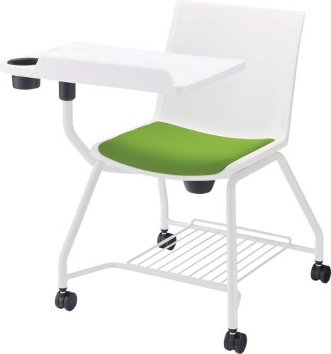 ライオン事務器(LION) ミーティングチェアー(メモ台付/グリーン) 63085