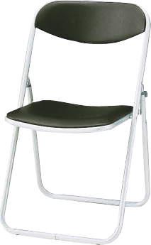 ライオン事務器(LION) 477x495x775mm 折畳み椅子(合皮/ダークブラウン) 69904