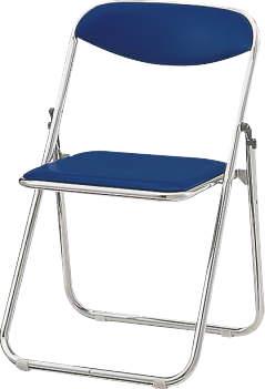 ライオン事務器(LION) 494x463x750mm 折畳み椅子(ビニール/ブルー) 50803