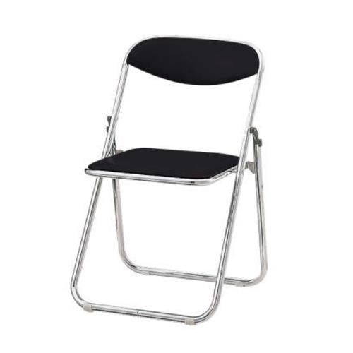 ライオン事務器(LION) 494x463x750mm 折畳み椅子(ビニール/ブラック) 50826