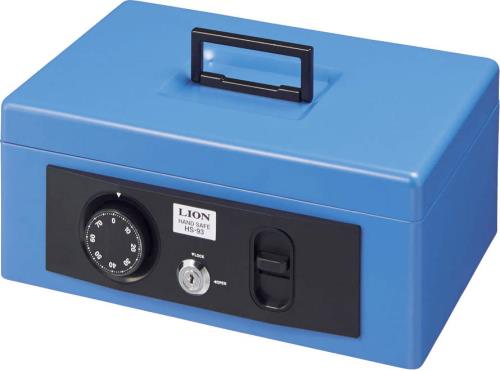 ライオン事務器(LION) 315x232x133mm 手提げ金庫(ブルー) 22101