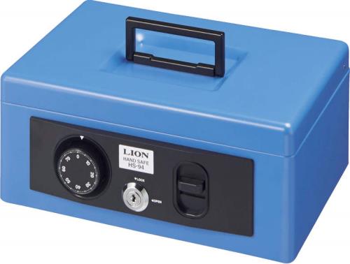 ライオン事務器(LION) 272x209x118mm 手提げ金庫(ブルー) 22102