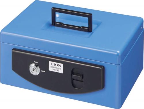 ライオン事務器(LION) 272x209x118mm 手提げ金庫(ブルー) 22103