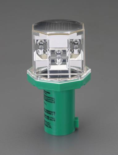 ミツギロン 赤色/青色 LED現場点滅灯(ソーラー充電) LE-02