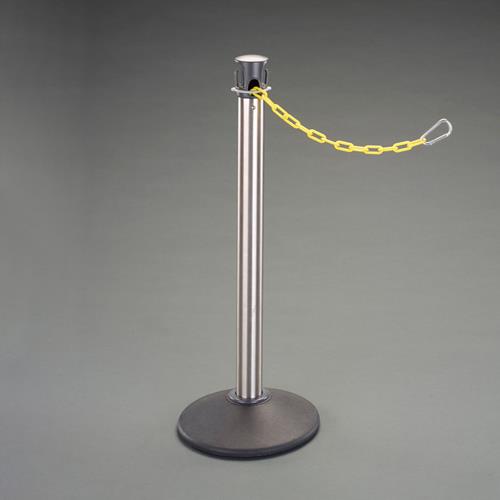 テラモト 320x860mm チェーンスタンド(チェーン内蔵式/黄/4.3m) SU-662-100-6