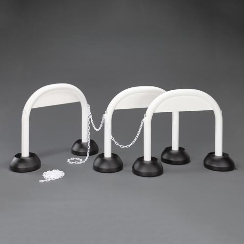 ミツギロン 900x255x725mm アーチスタンド(チェーン付/白/3本組) SF-47