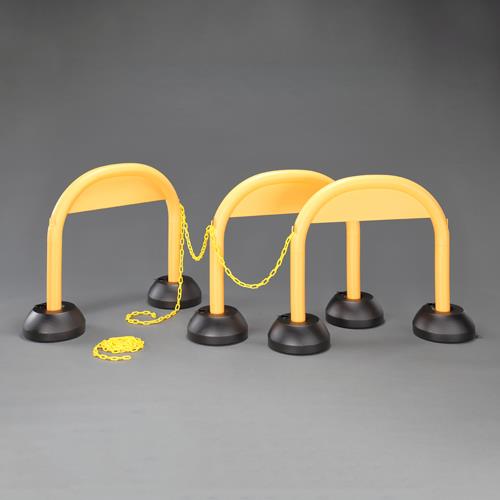 ミツギロン 900x255x725mm アーチスタンド(チェーン付/黄/3本組) SF-47