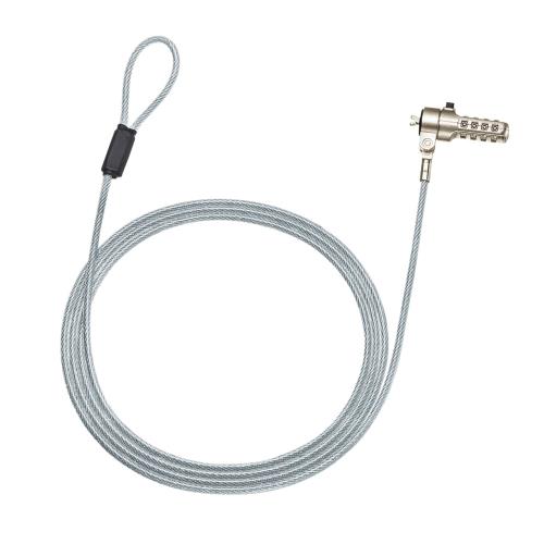 サンワサプライ φ4.4mmx2.0m セキュリティワイヤー(Noble Wedge対応) SLE-36S