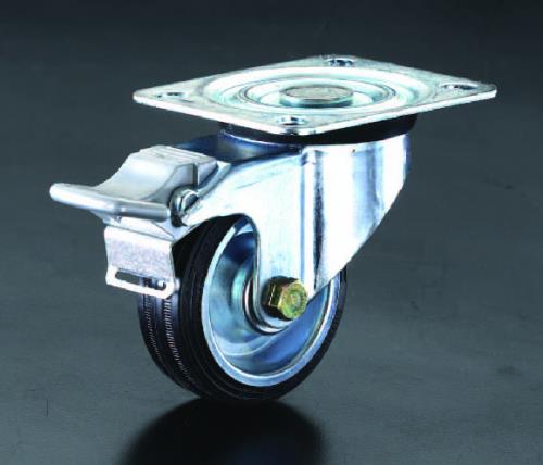 ESCO(エスコ) 160mm キャスター(自在金具・後輪ブレーキ付) EA986HB-4