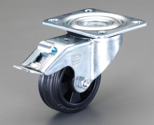 ESCO(エスコ) 80mm キャスター(自在金具・後輪ブレーキ付) EA986JB-1