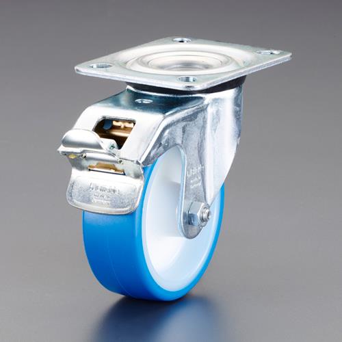 ESCO(エスコ) 100mm キャスター(自在金具/ブレーキ付/静音快適型) EA986KA-101