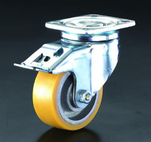 ESCO(エスコ) 125mm キャスター(自在金具・後輪ブレーキ付) EA986KG-12