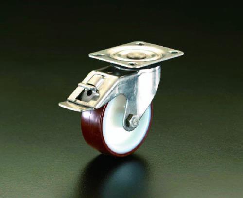 ESCO(エスコ) 125mm キャスター(自在・後ブレーキ付・ステンレス製) EA986LE-125