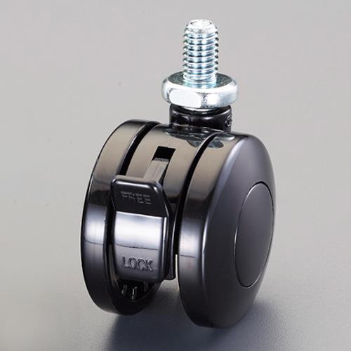 東信製作所(トーシン) 40mm キャスター(ツインホイール・U3/8x16ネジ・ブレーキ付) TS40-B