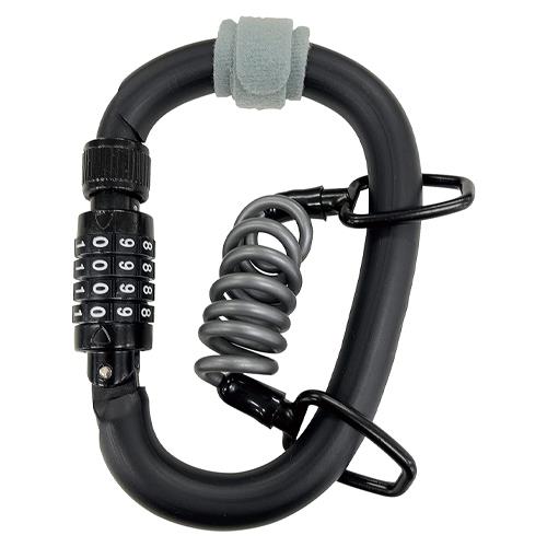 キャプテンスタッグ 500mm ダイヤル式バッテリーロック(カールコード付) YF-1522