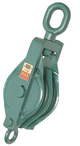 スリーエッチ 75mm 強力型滑車(2車・オーフ) 75×2SO