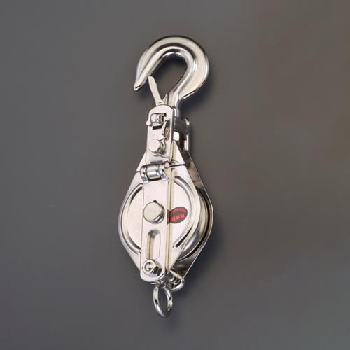 スリーエッチ 100mm/ 1ton フック型滑車(ステンレス) 100×1SS