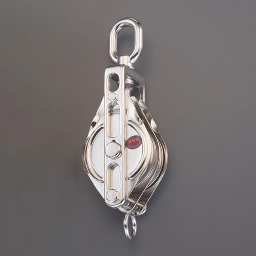 スリーエッチ 75mm/ 500kg オーフ型滑車(ステンレス/2輪) 75×2BOS