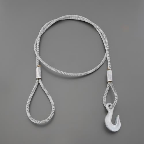 スリーエッチ φ9mmx1.0m 荷締機用フック付ワイヤー HW1