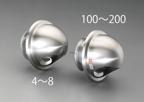 宇佐美工業 97-111mm 丸型ガラリ(フード付/ステンレス製) UK-GN100S-HL