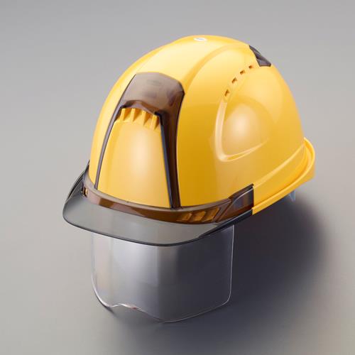 トーヨーセフティー ヘルメット(シールド付/黄・スモーク) No.391F-S-C