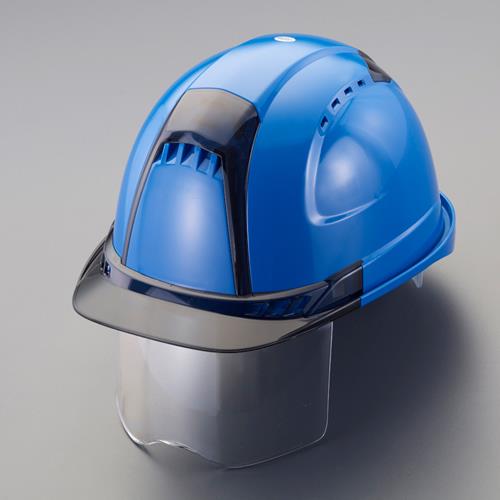 トーヨーセフティー ヘルメット(シールド付/青・スモーク) No.391F-S-C