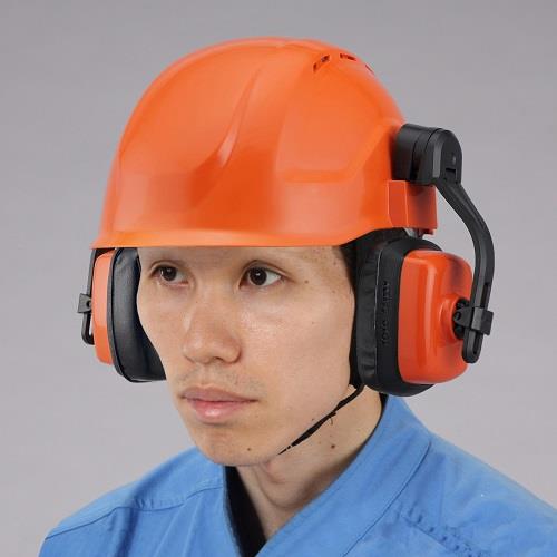 トーヨーセフティー ヘルメット(イヤーマフ付・オレンジ) No.3225F