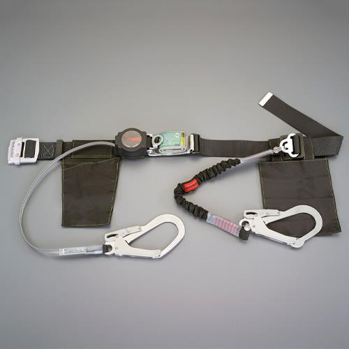 藤井電工 墜落制止用器具(胴ベルト/伸縮+巻取式2丁掛け TB-ORL-2-593-NV-BLK