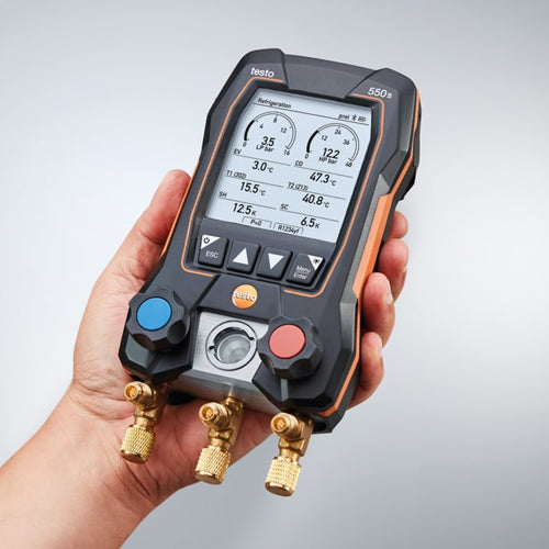 テストー（testo） [R32･R410A用]ﾃﾞｼﾞﾀﾙﾏﾆﾎｰﾙﾄﾞｷｯﾄ(ﾜｲﾔﾚｽ測定) 0564550155（testo550s）※ESCOオリジナルセット品