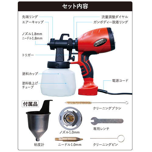 ESCO（エスコ） AC100V/550W ﾌﾞﾛｱ式ｽﾌﾟﾚｰｶﾞﾝ(低飛散ﾀｲﾌﾟ) EA115M-1