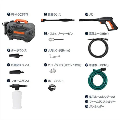 アイリスオーヤマ（IRIS OHYAMA） AC100V/1.3kw 高圧洗浄機 FBN-502
