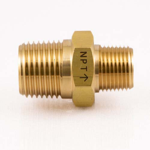 アソー（ASOH） R3/8"xNPT1/4" 異径六角ニップル(真鍮製) NE-3032R
