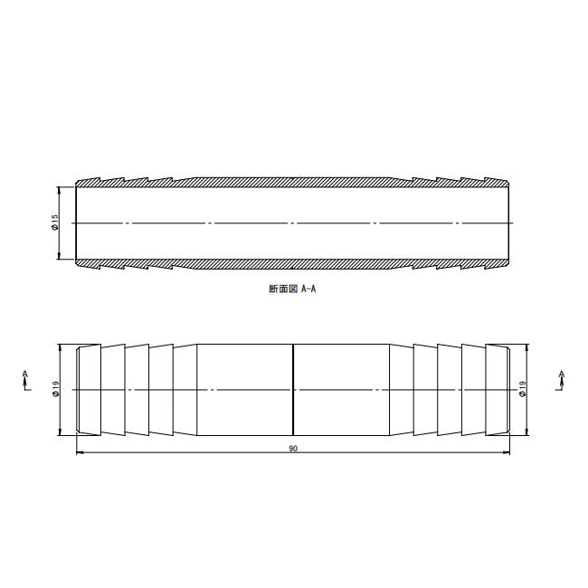 アソー（ASOH） 19.0mm ホースニップル HH-2019R