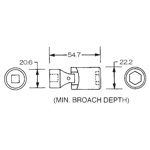 ESCO（エスコ） 3/8"DRx13mm ユニバーサルインパクトｿｹｯﾄ EA164WC-13A