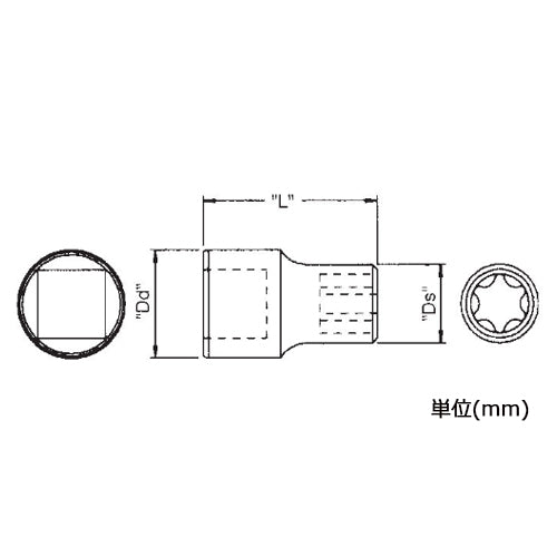 ESCO（エスコ） 3/8"DRxE10 [Torx]ソケット EA164WG-10