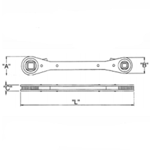 ESCO（エスコ） 1/4"x3/16"-3/8"x5/16 バルブキーレンチ EA213W-4A