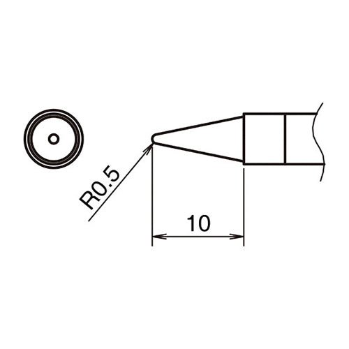 白光（HAKKO） R0.5mm  交換用こて先 T39-B05