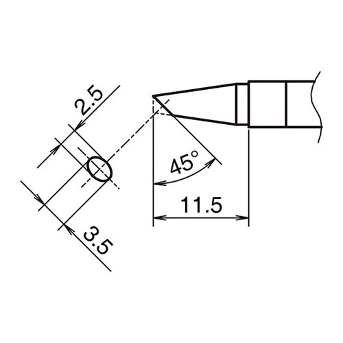 白光（HAKKO） 2.5mm  交換用こて先 T39-BC2535