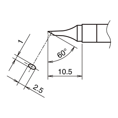 白光(HAKKO) 1.0mm 交換用こて先 T39-C1025