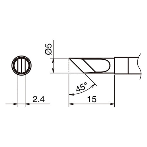 白光（HAKKO） 5.0mm  交換用こて先 T39-KF